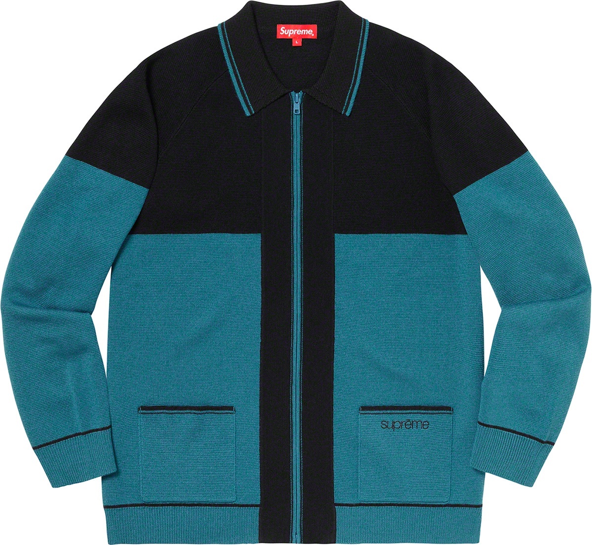 Color Blocked Zip Up Sweater view 3